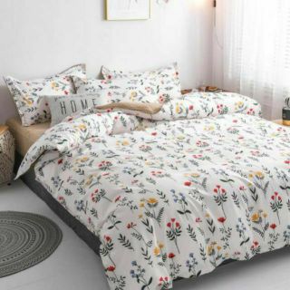 Bộ chăn ga gối hoa ga be cotton poly nhập khẩu