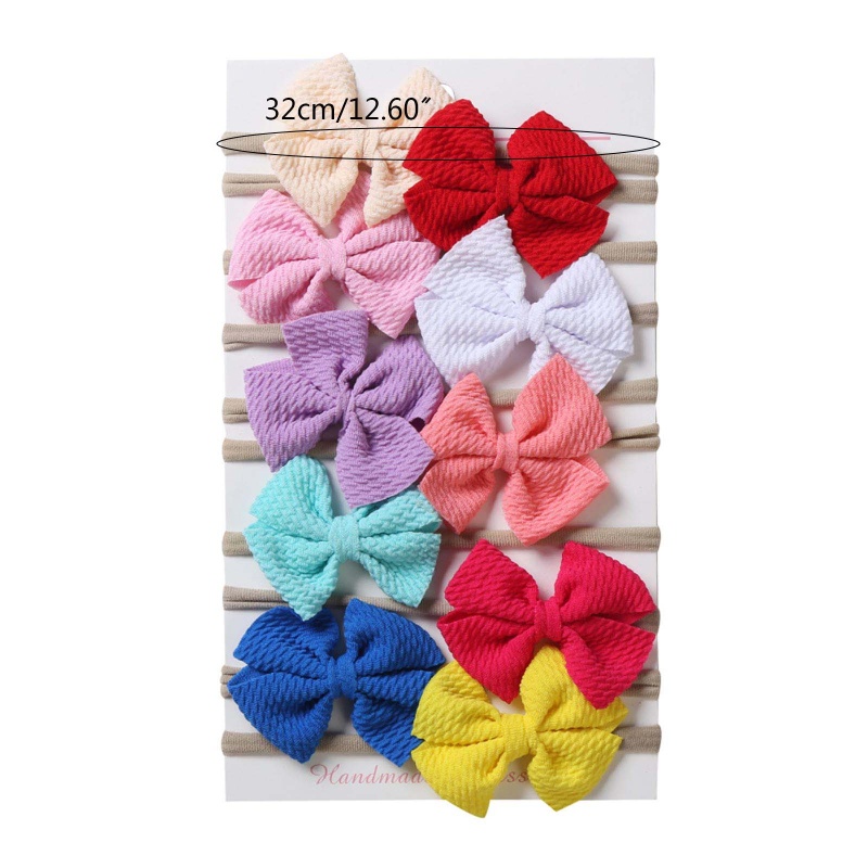 Set 10 Băng Đô Nơ Thời Trang Cho Bé Gái