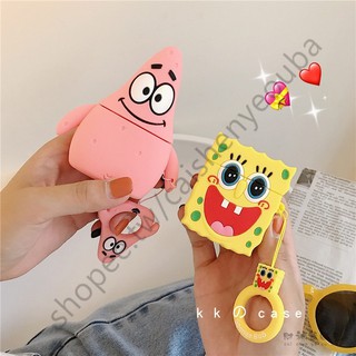 Vỏ Bảo Vệ Hộp Sạc Tai Nghe Bluetooth airpods Bằng Silicon Họa Tiết Hoạt Hình SpongeBob Dễ Thương