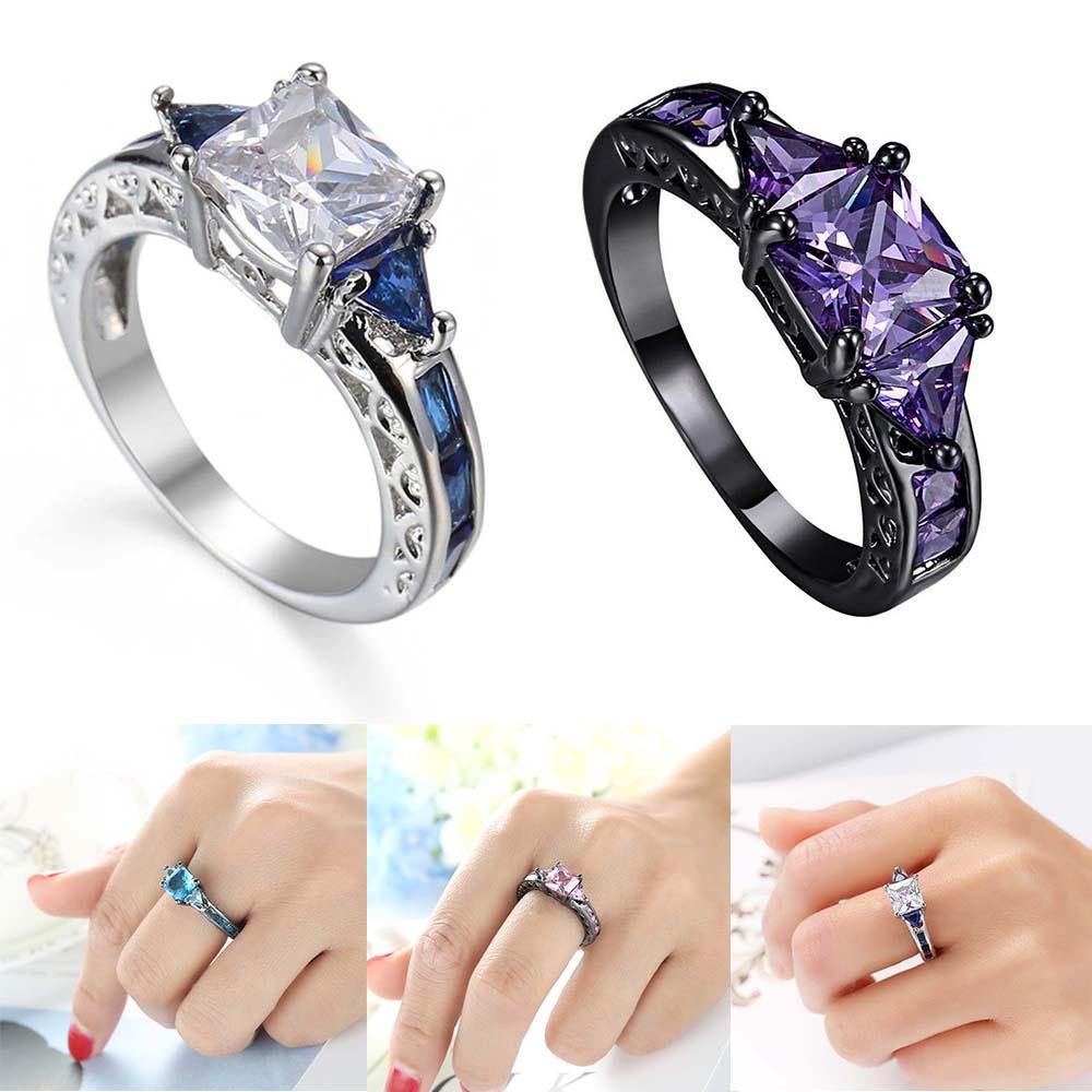 Nhẫn Đính Đá Sapphire Thời Trang Phong Cách Vintage|Nhẫn Đính Đá Đen Thời Trang Cho Nữ|Đầy Đủ / Nhiều Màu