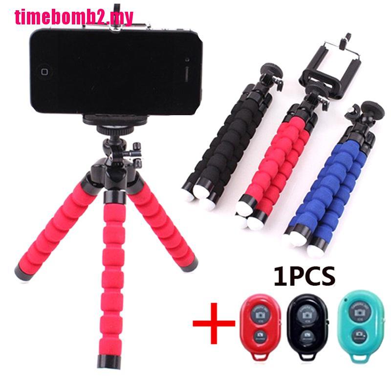 Chân Tripod Mini Linh Hoạt + Giá Đỡ Điện Thoại + Điều Khiển Từ Xa Cho Iphone