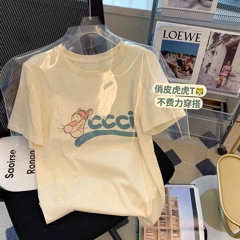 Áo thun nữ tay ngắn dáng rộng tin họa tiết thời trang phong cách 2022