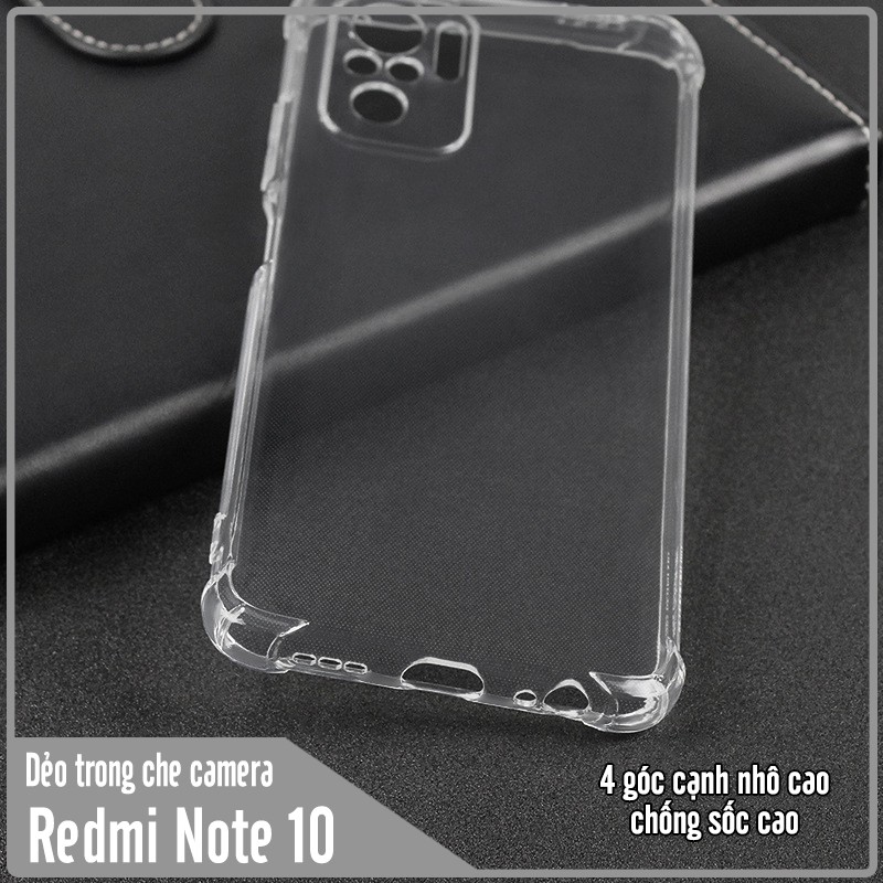 Ốp lưng cho Xiaomi Redmi Note 10 4G - Note 10S TPU Trong Suốt Che Camera