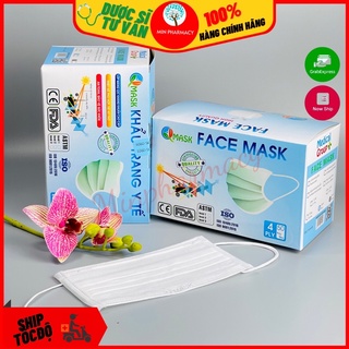 KHẨU TRANG Y TẾ KHÁNG KHUẨN 4 LỚP QMASK ĐẠT TIÊU CHUẨN XUẤT KHẨU FDA HOA KỲ VÀ CE CHÂU ÂU- MÀU TRẮNG (hộp 50 cái) - Minp