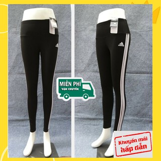 Quần tập gym thể thao nữ legging 3 sọc co giãn tốt