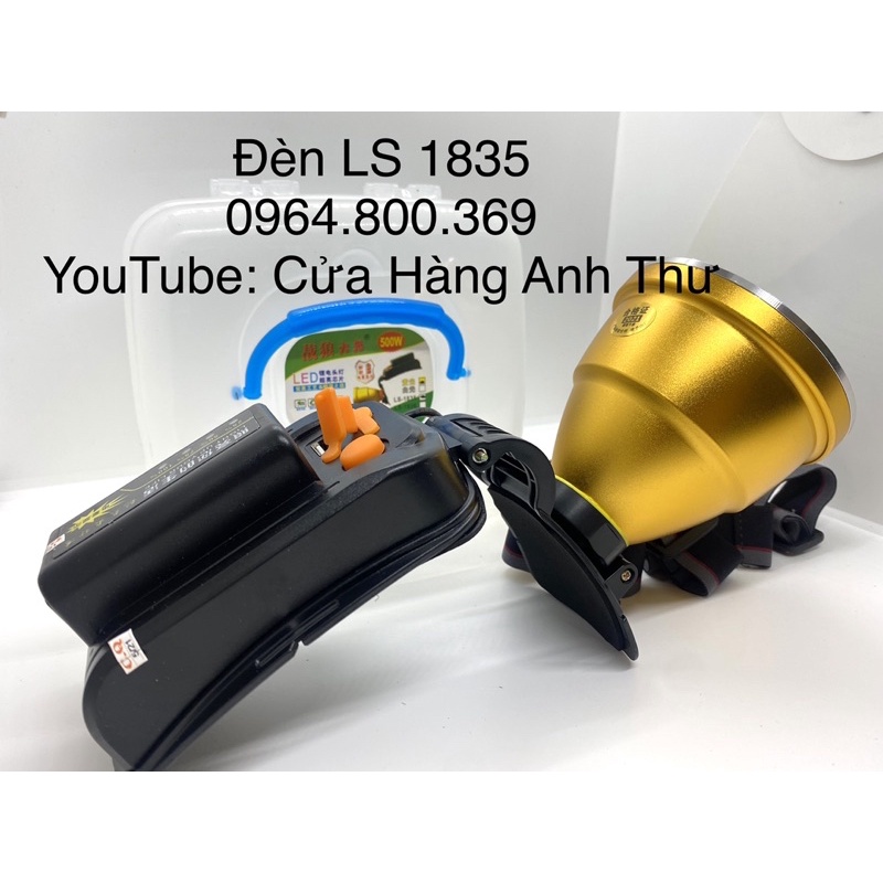 Đèn đội đầu siêu sáng cỡ lớn LS-1835 đèn đội đầu, hiển thị pin, tích hợp cổng USB, chiếu sáng 10H