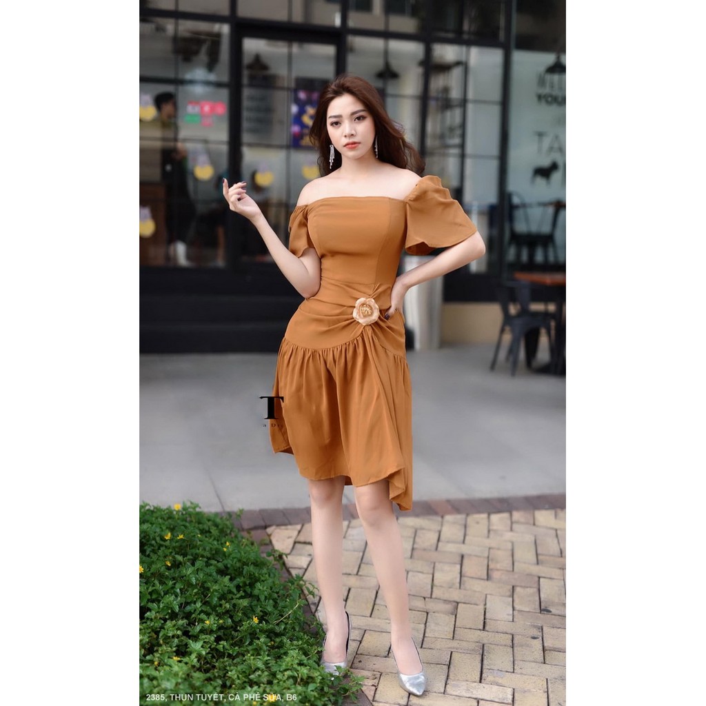 Váy xoè tay ngắn 2385 *kèm hình thật - CÓ BIG SIZE
