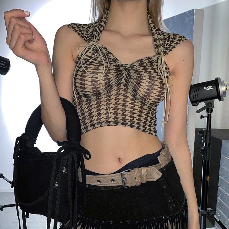 Áo Tank Top Xếp Ly Cột Dây Thời Trang Trẻ Trung Cho Nữ