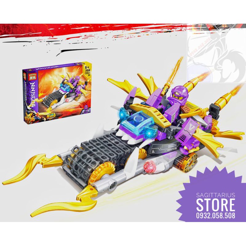 Bộ Combo 4 Hộp Lego HEIMA 7058 Lắp Ráp Chiến Xa Ninjago Kết Hợp Từ 4 Phương Tiện ( 809+ Mảnh - đủ 4 hộp )[ Có Sẵn ]