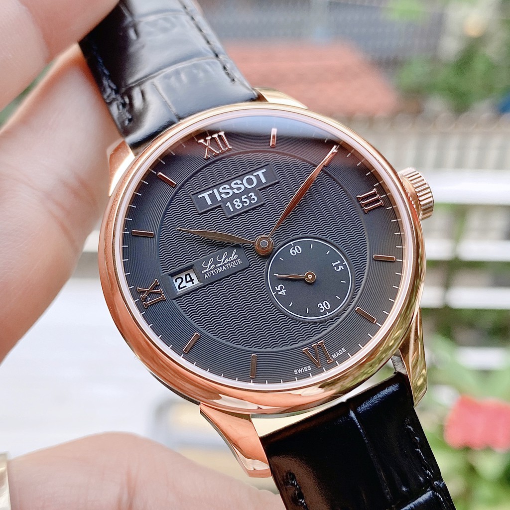 Đồng hồ Nam Tissot 1853 Le Locle cơ tự động, dây da, kính shapphire T006.428.36.058.00