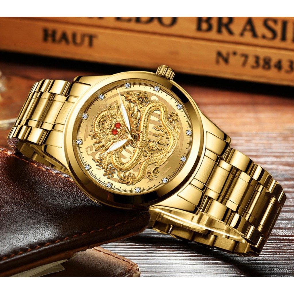 ĐỒNG HỒ NAM CHÍNH HÃNG FNGEEN S336 MẶT RỒNG 3D CỰC ĐẸP DÂY KIM LOẠI | BigBuy360 - bigbuy360.vn