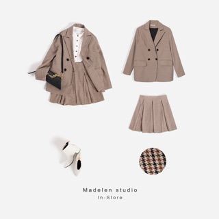 [Madelen] Blazer Kẻ Họa Tiết Houndstooth
