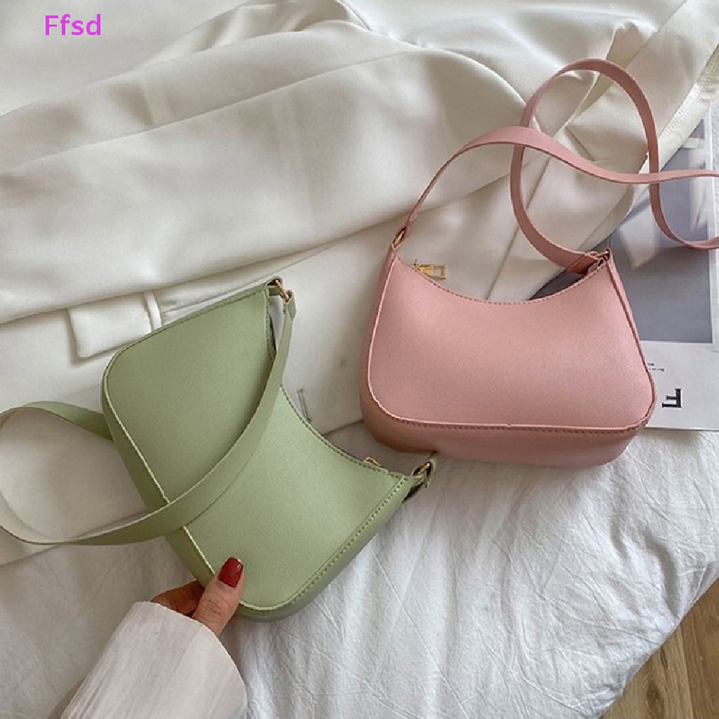 {Ffsd} Túi Xách Đeo Dưới Cánh Tay / Đeo Vai Màu Trơn Thời Trang Dành Cho Nữ * Bán Chạy