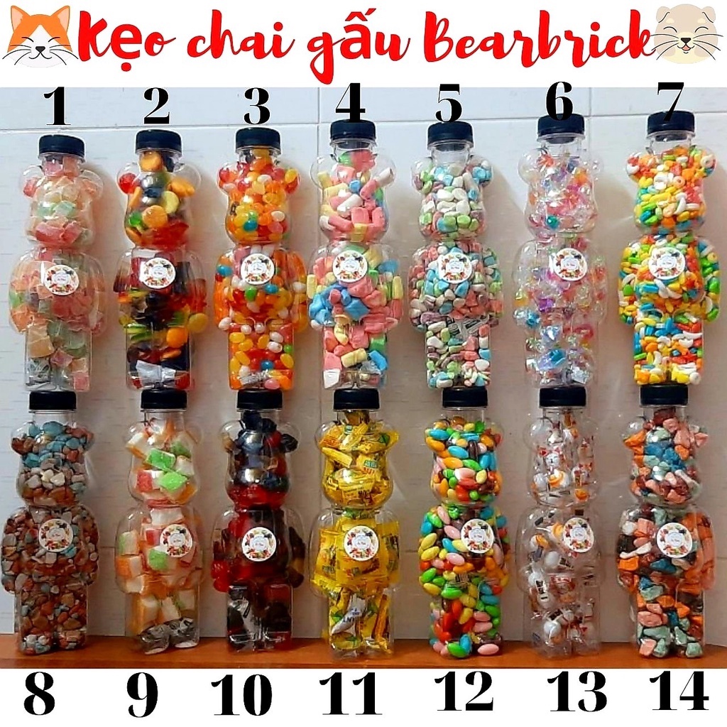 Kẹo gấu bearbrick các loại chai 500ml - ảnh sản phẩm 1