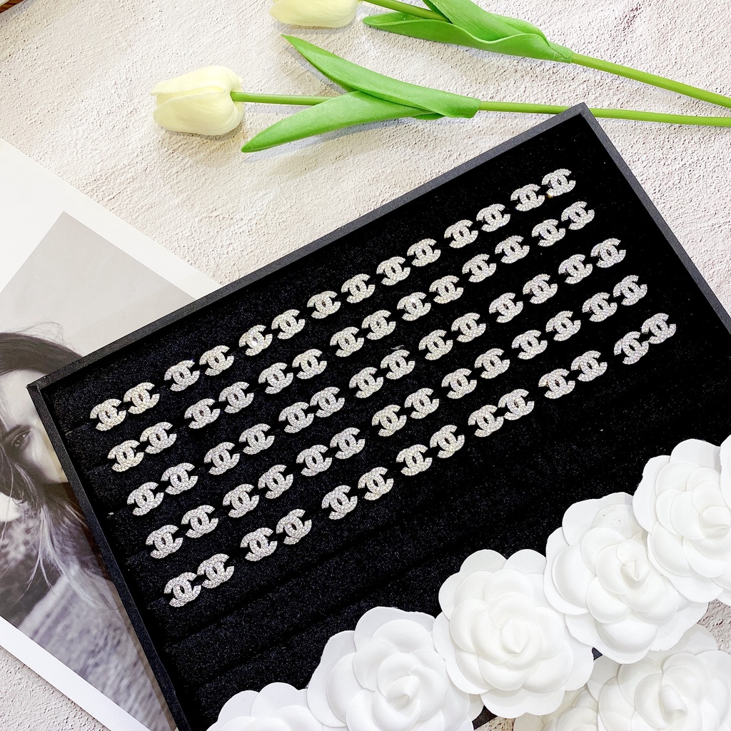 Bông tai xi bạch kim cao cấp đá loại 1 MS400070