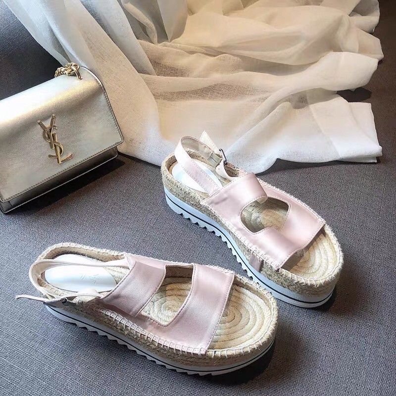 Giày sandal Hàn đế bánh mỳ cói cao siêu xinh