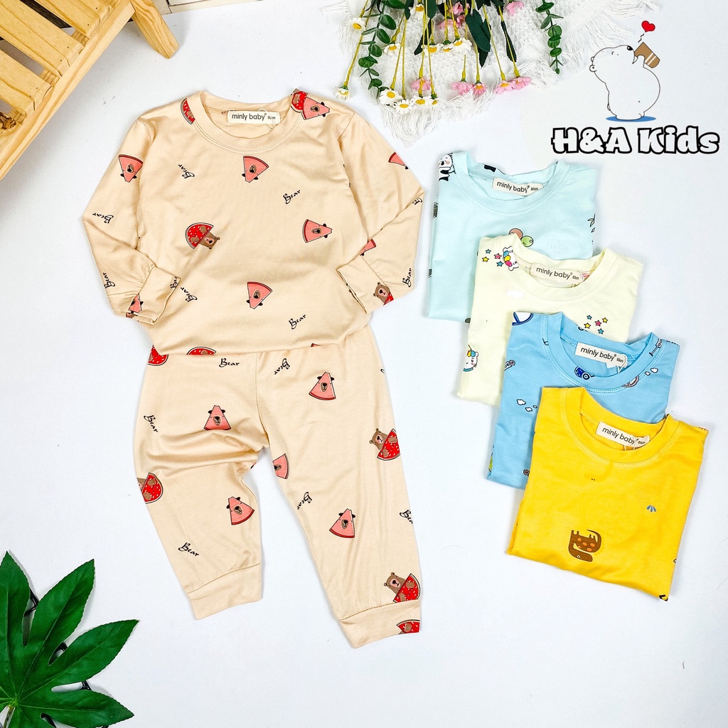 [Bé 19-33kg] Bộ dài tay thun lạnh in hình toàn thân Minky Mom mềm mịn mát cho bé trai bé gái - HÀNG LOẠI 1 (BẢNG 2)