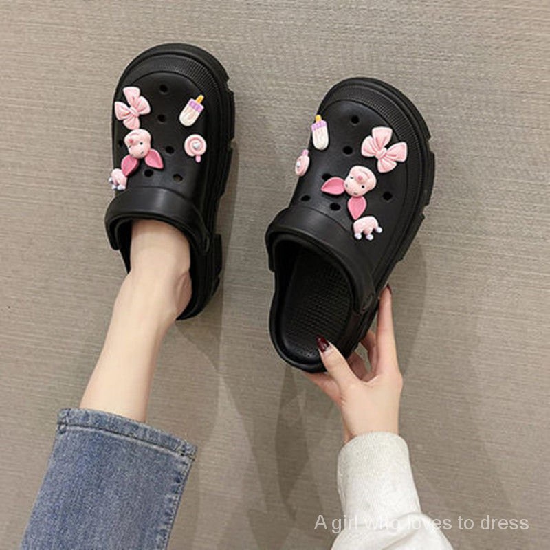 Dép Bít Mũi Tăng Chiều Cao Có Lỗ Thoáng Khí Mẫu Mới Thời Trang Đi Biển Cho Nữ FF2279