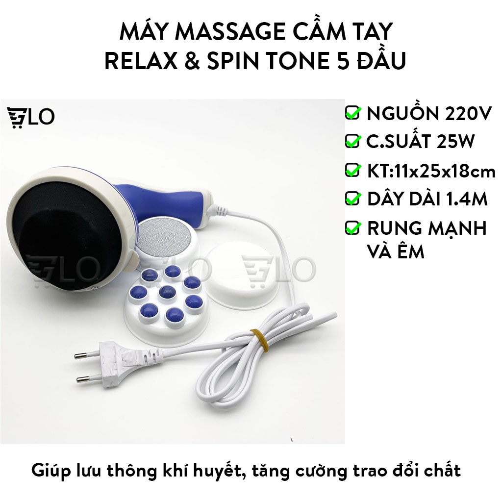Máy Massage Cầm Tay Relax &amp; Spin Tone 5 Đầu