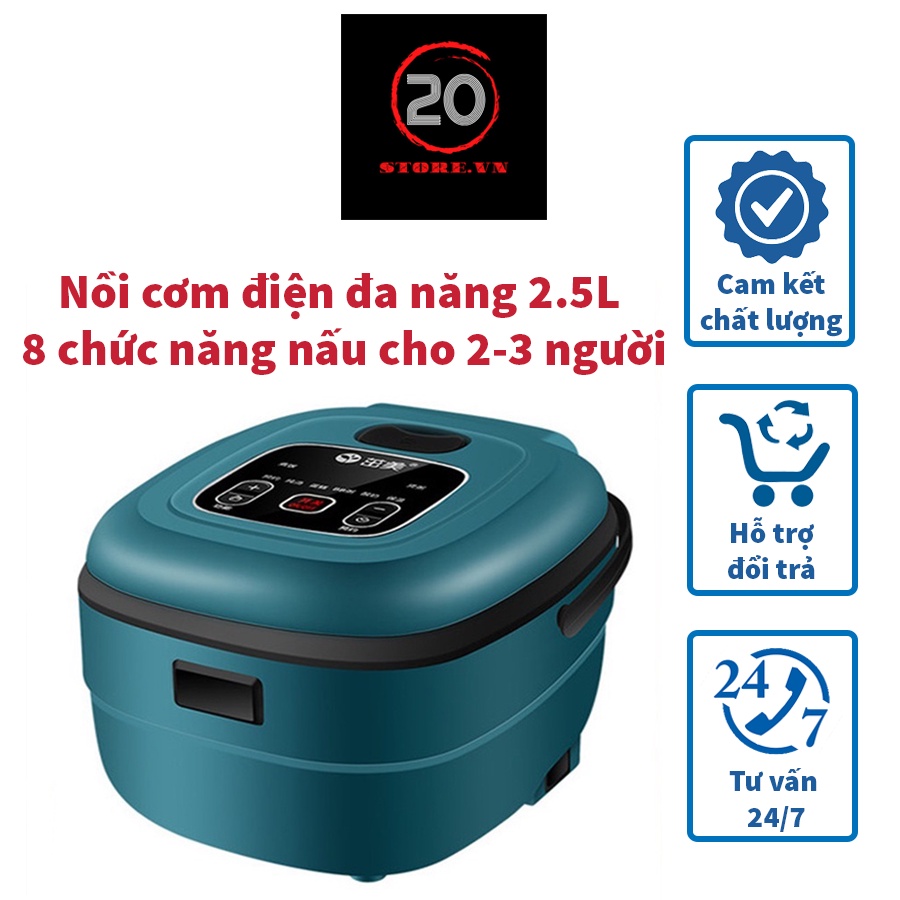 Nồi cơm điện đa năng - 8 chức năng nấu - Nồi cơm điện 2.5L cho gia đình 2 - 3 người, Tiết kiệm điện -BH12 tháng