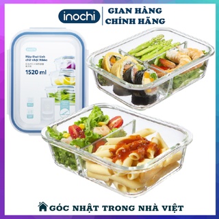 Hộp Đựng Thức Ăn Thủy Tinh Chữ Nhật (Chia Ngăn) NIKKO INOCHI - Sử Dụng Trong Lò Vi Sóng