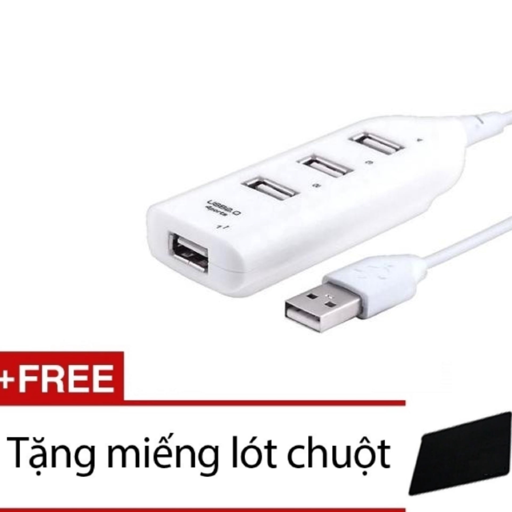 Hub usb hình ổ điện 1 ra 4 + Tặng 1 miếng lót chuột -Gift DC247