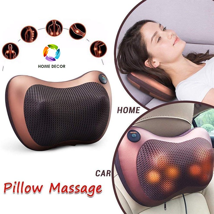 [BH 1 đổi 1]Gối massage hồng ngoại 8 bi, gối massage cổ vai gáy HIỆU QUẢ, AN TOÀN-HOME DECOR