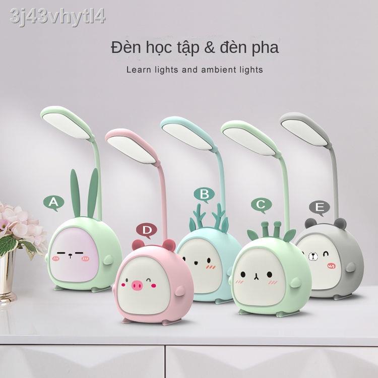 Đèn LED sạc bàn bảo vệ mắt học trong mạng màu đỏ cô gái trái tim sinh viên ký túc xá cắm đa năng cạnh giường ng