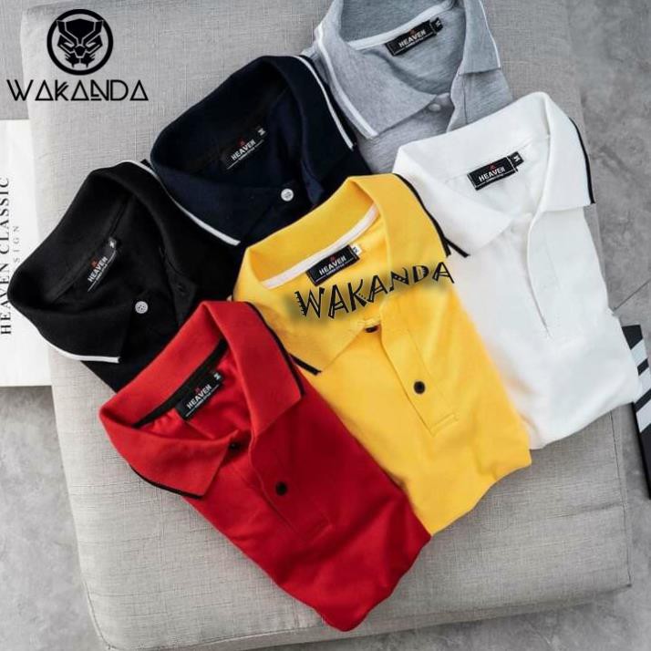 Áo Polo nam nữ 👑 FREESHIP 👑 Áo phông có cổ tay ngắn thời trang công sở Wakanda Shop ་