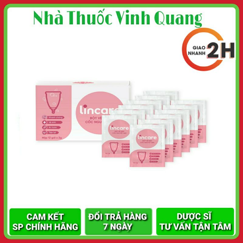 Bột vệ sinh  tiệt trùng Cốc nguyệt san Lincare Chính Hãng