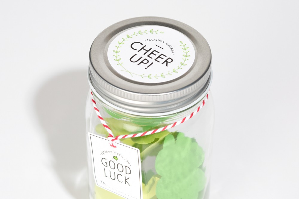 Lọ Thủy Tinh Cỏ Bốn Lá ARTBOX Hàn Quốc Có Giấy Viết Nhãn Dán