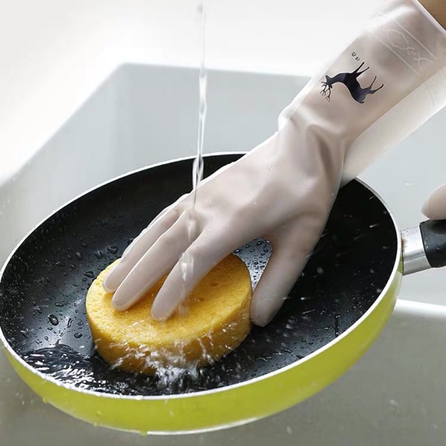 Ecohome Găng tay cao su siêu dai bền, găng tay rửa bát silicon