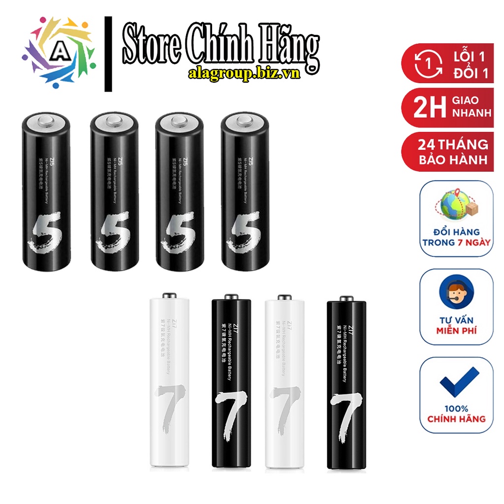 Pin sạc được nhiều lần AAA Xiaomi Zi7 Zmi AA711 - Pin AA Xiaomi Zi5 Zmi Lite AA512 - Ala Group