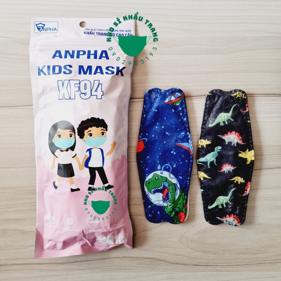 Túi 10 cái khẩu trang Kf94 kids Anpha