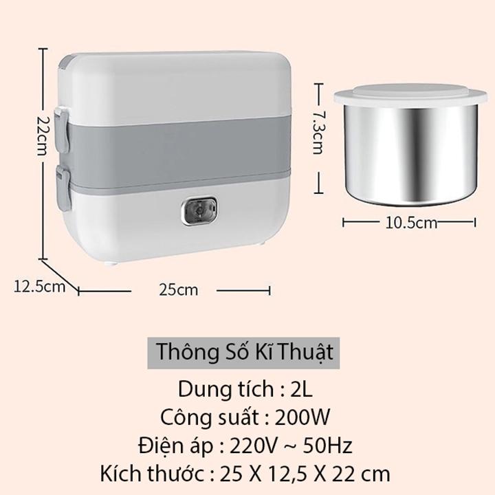 Hộp Cơm Điện Hâm Nóng Giữ Nhiệt Cooking LUNCHBOX 200W 2 Tầng