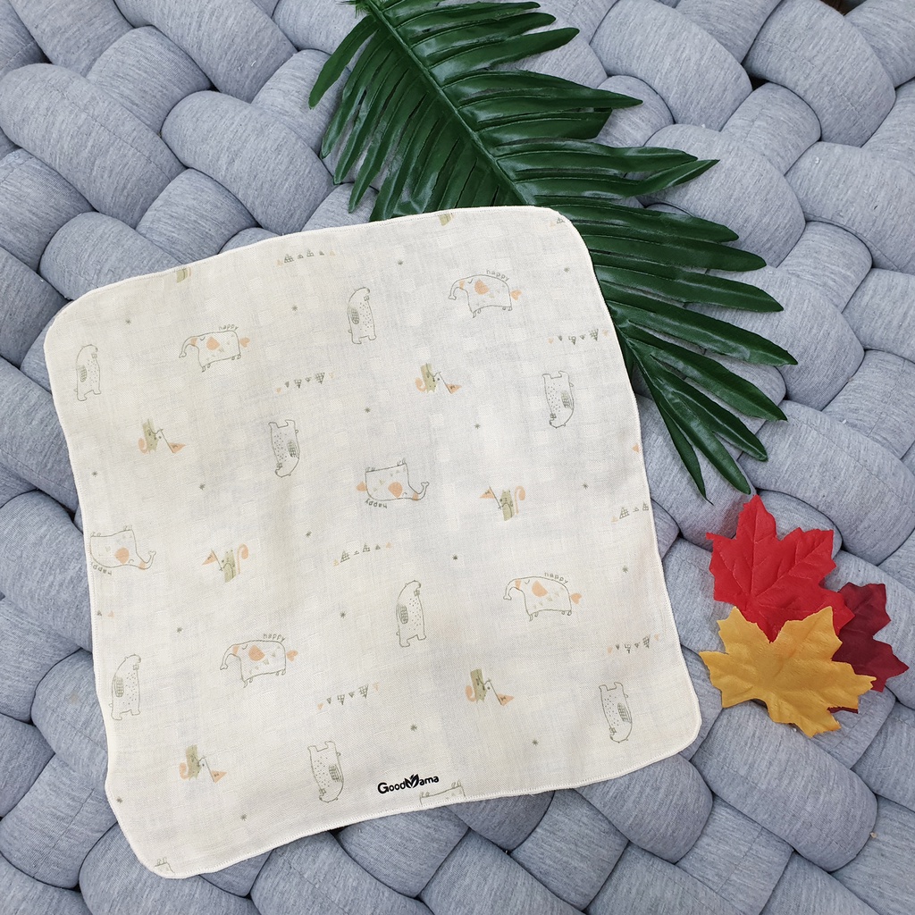 Khăn xô sữa cho bé sơ sinh - SET 6 khăn sợi tre Goodmama 2 lớp kích thước 30*30cm