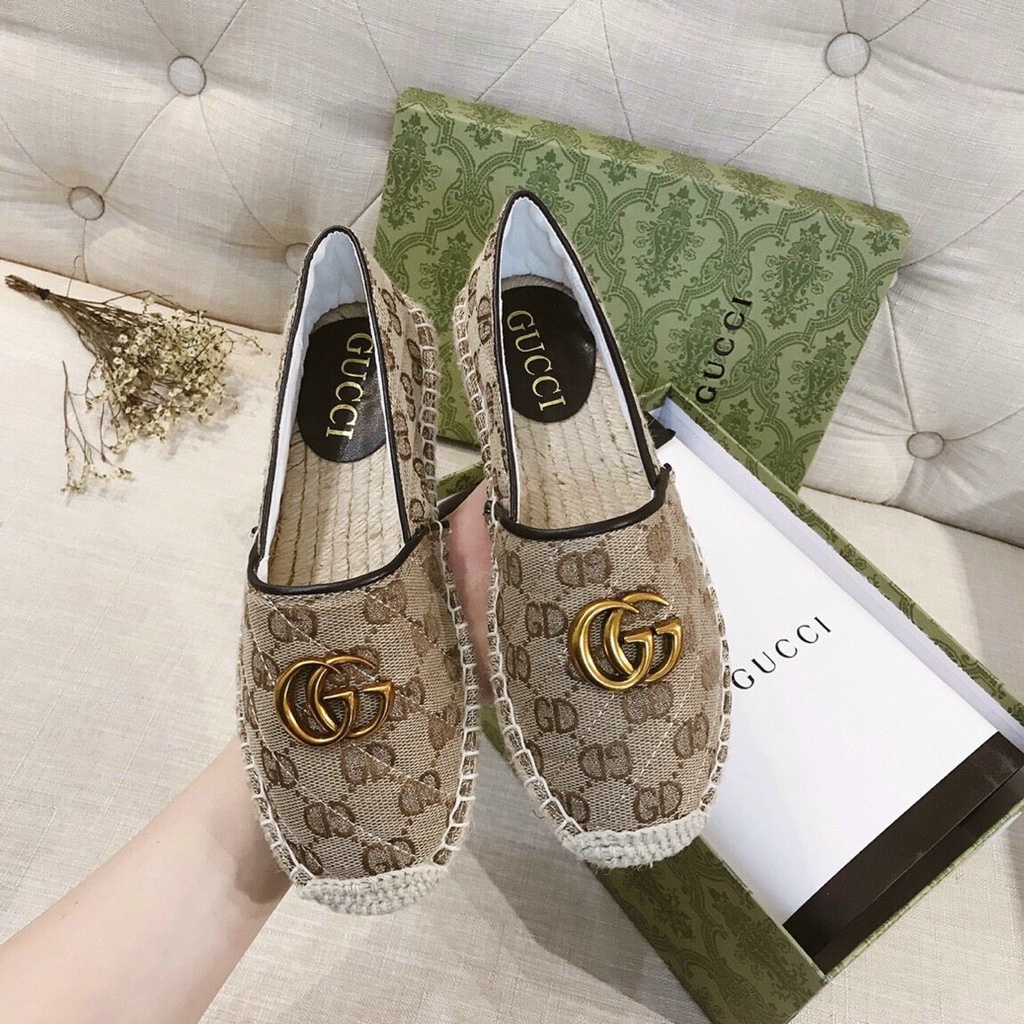 Giày Nữ Slipon - Giày Nữ Mọi Gucci Cói Đế Bằng ĐI Lại Thoái Mái ( size 35-38)