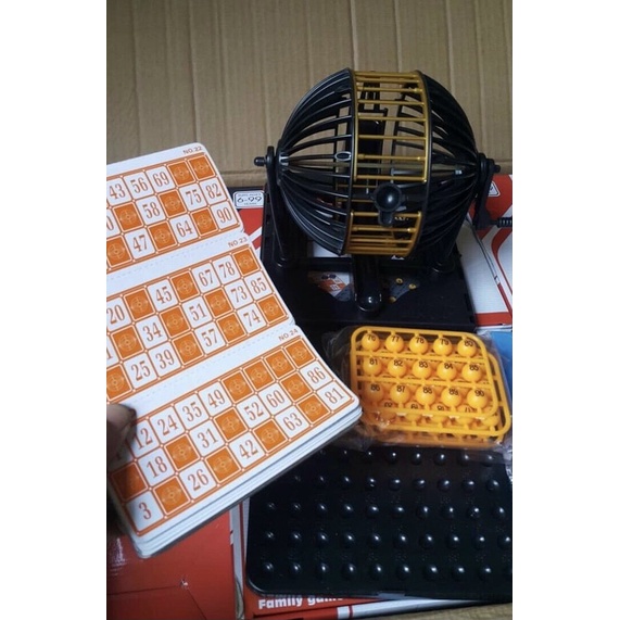 TRÒ CHƠI LOTO 90 SỐ, 48 TỜ CÓ LÒNG XOAY - Lồng Quay 19 x 22 x 22