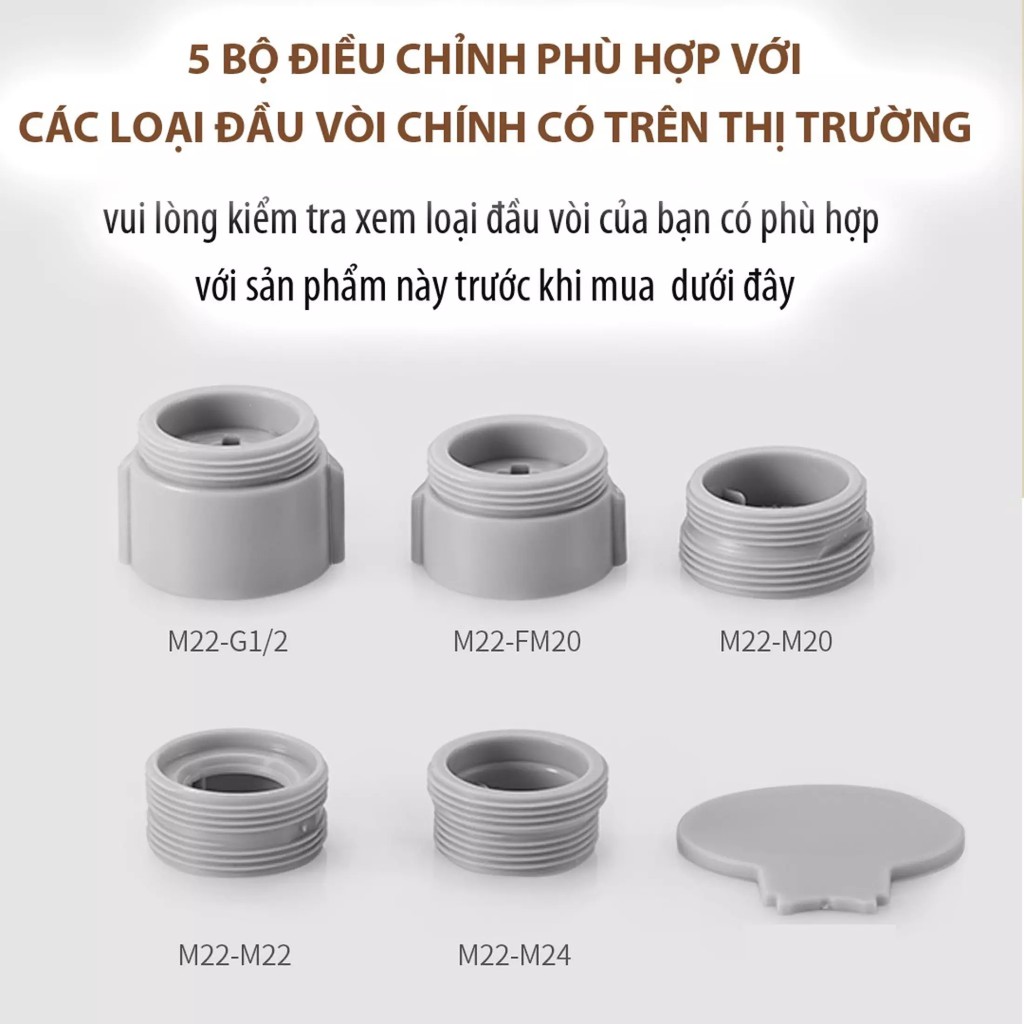 Đầu vòi tăng áp lực nước Xoay 360 Xiaomi