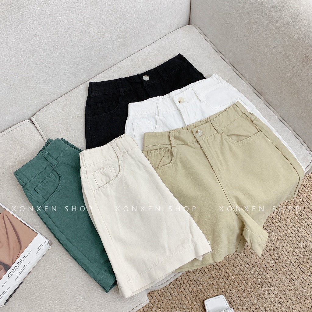 QUẦN SHORT NỮ XONXEN SHOP, chất vải kaki mềm, lưng thun co giãn dễ thương, size S, M, L ,mã 566