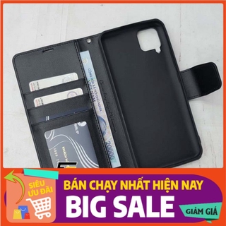Bao da dạng ví Samsung Galaxy A12 hiệu Hanman có quai cài