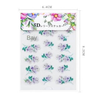Bộ Sticker nail Miếng dán móng tay hoa 5D