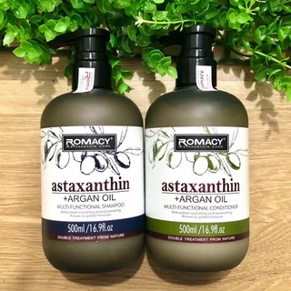 Cặp gội xả phục hồi ngăn rụng dưỡng sinh romacy astaxanthin argan oil 500mlx2