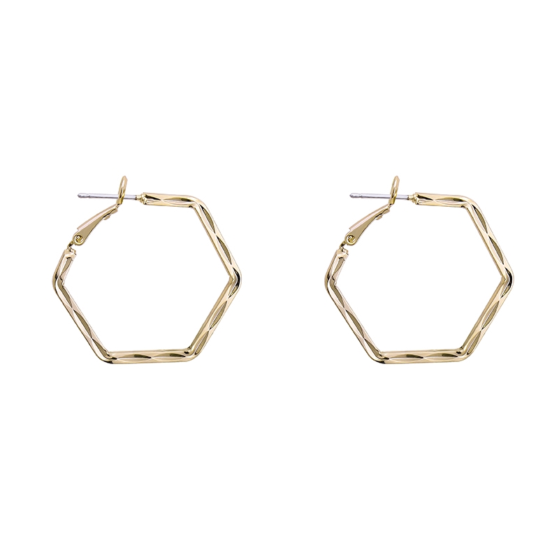 Khuyên Tai Hình Lục Giác Phong Cách vintage Hàn Quốc Cho Nữ
