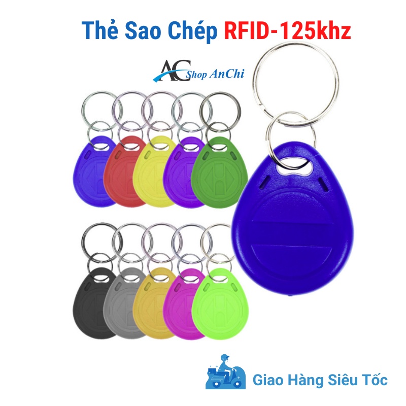 Thẻ RFID 125 khz [ LOẠI COPY ĐƯỢC ] chuyên dùng mở cửa tháng máy, bãi xe các màu loại thẻ trắng có thể sao chép