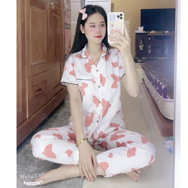 Đồ bộ mặc nhà quần dài áo cộc pijama kate thái đồ ngủ mát mẻ thoáng khí nhiều mẫu (127808)