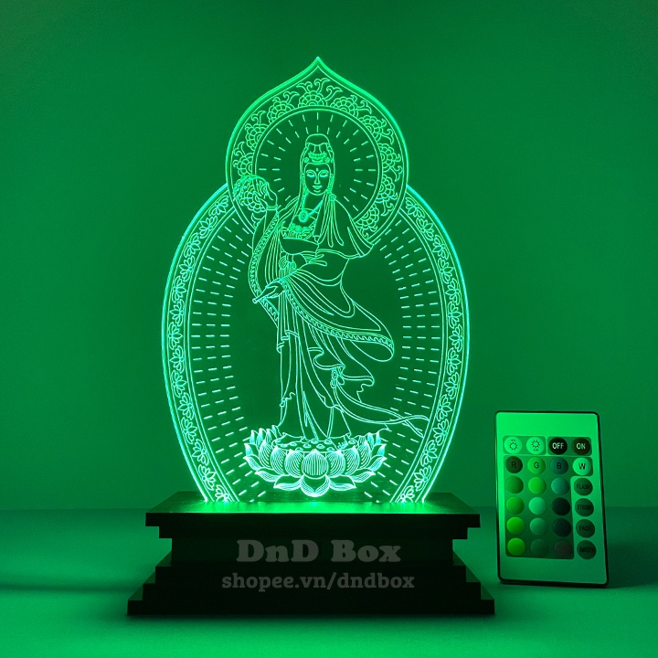 [HCM] Đèn led 3D hình Phật - Quán Thế Âm Bồ Tát - Mẫu hình đứng - DnD Box