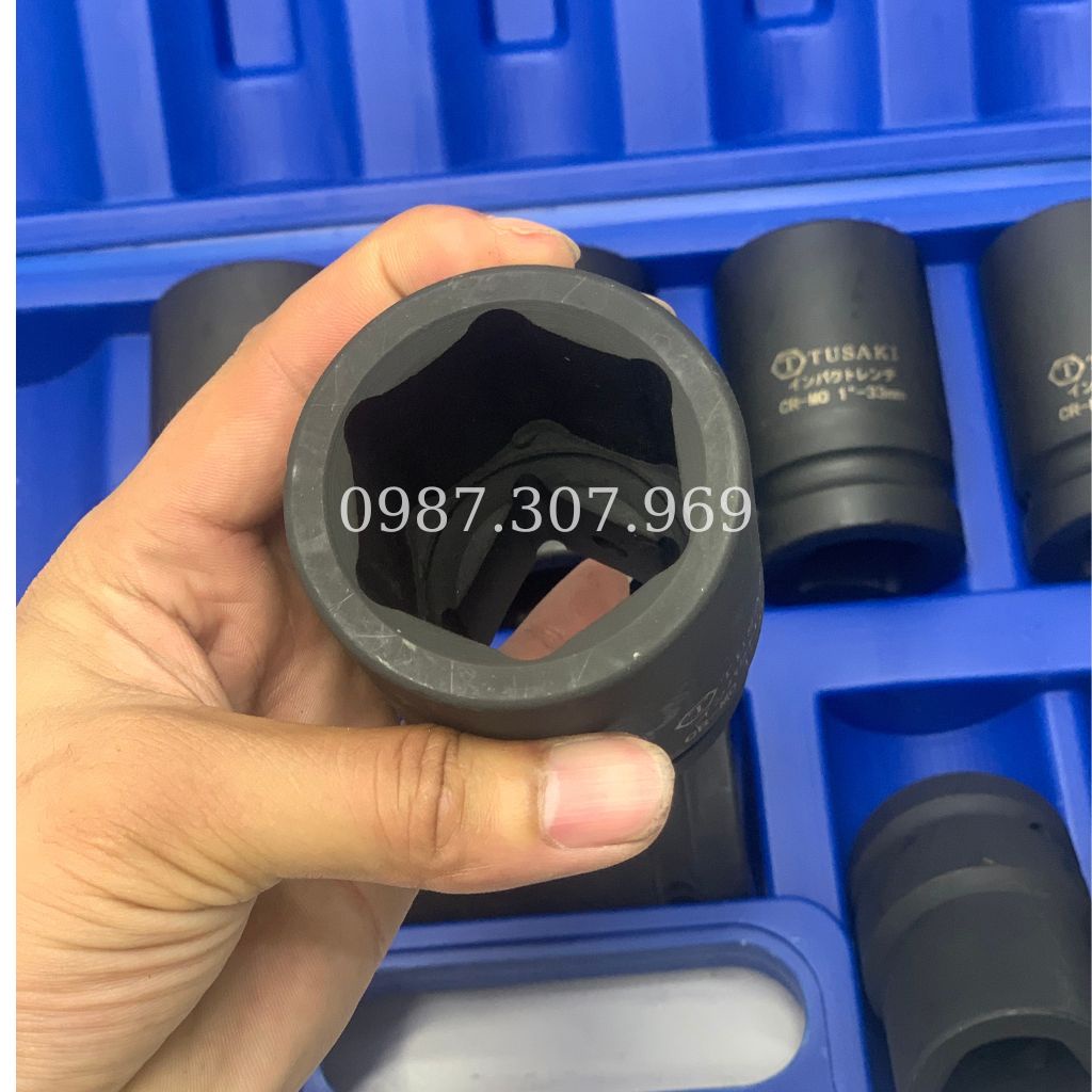 Bộ dụng cụ sửa chữa ô tô, xe máy-bộ khẩu tuýp lục giác 10 món TUSAKI dài 80mm.