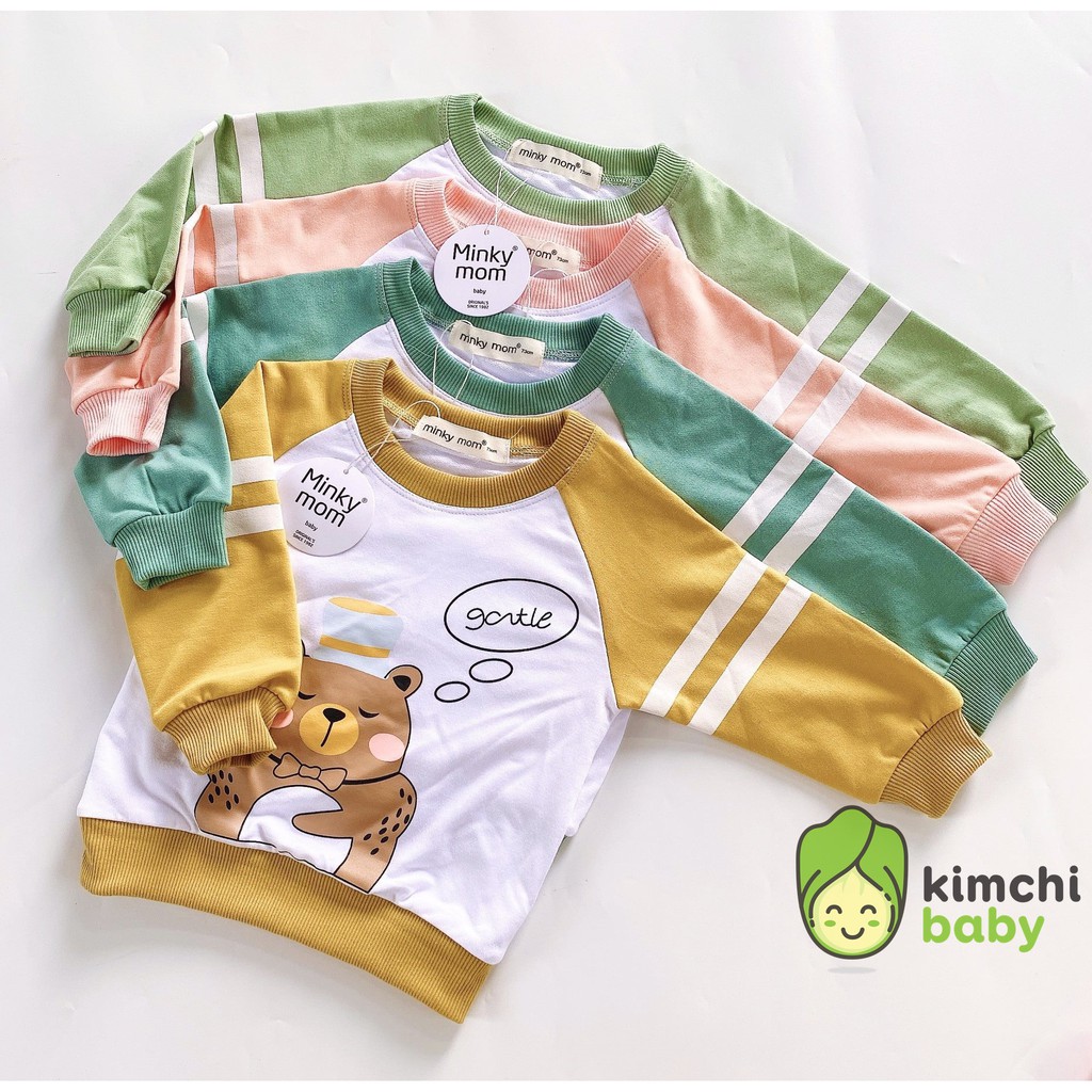 Bộ Nỉ Da Cá Minky Mom Họa Tiết Động Vật Dễ Thương Chính Hãng Túi Zip Cho Bé Trai Bé Gái MKM27