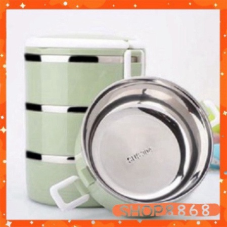 (FREESHIP) Hộp đưng cơm giữ nhiệt lúa mạch 4 tầng - kho giá sỉ hưng yên ( ngẫu nhiên màu )